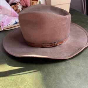 Sheplers 100% Wood Brown Cowboy Hat Vintage Med